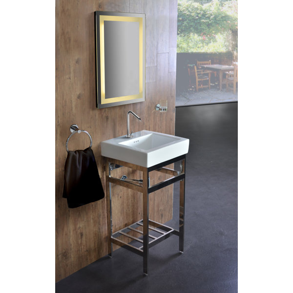 Ivy Bronx Arverne Stainless Steel Open Console 18" Single Bathroom